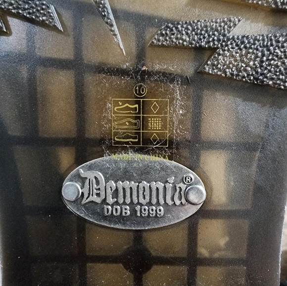 Demonia Black Leathet Boots with Buckles - Picture 13 of 15